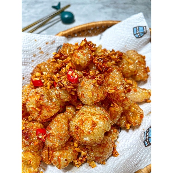 200GR - Da heo chiên giòn sốt mắm tỏi ớt