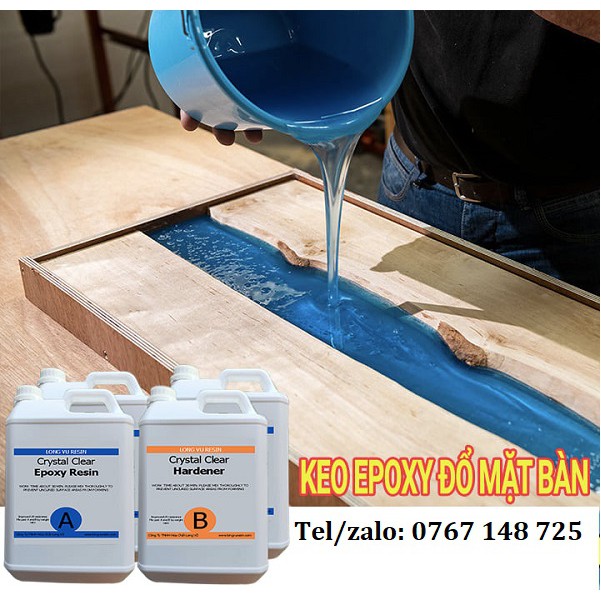 Keo Resin Epoxy AB Cứng, Trong Suốt, Ít Bọt Chuyên Dụng Làm Trang Sức, Đổ Mặt Bàn