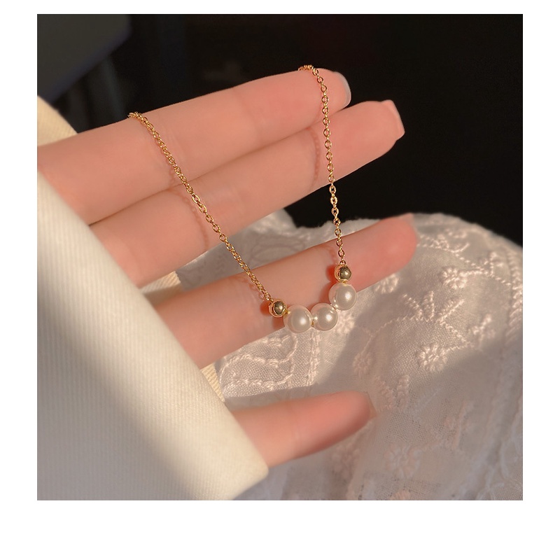 Vòng Cổ Ngọc Trai Bằng Titan B450 Thời Trang Sang Trọng Cho Nữ