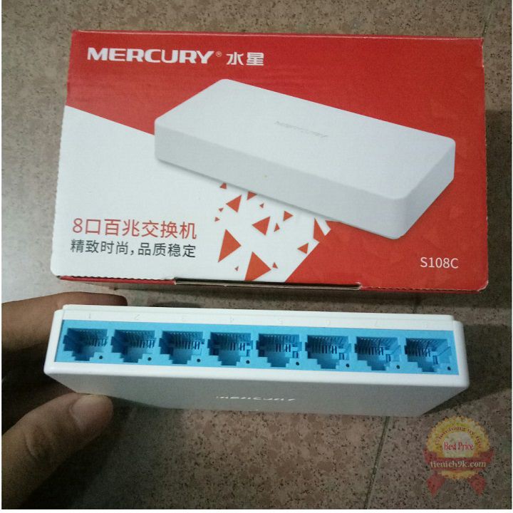 Bộ HUB chia mạng 8 cổng port router switch Mercury S108C tốc độ cao– Bảo hành 24 tháng