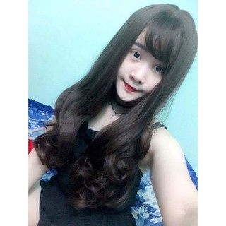 Tóc Giả Tơ Cao Cấp Xoăn Đuôi Nâu