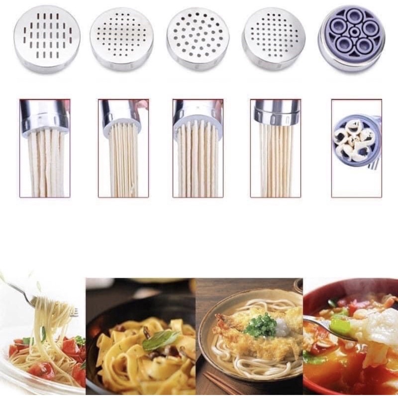 Máy làm bún tươi, mỳ sợi gia đình 5 lưỡi cắt. Khuôn bún 5 đầu