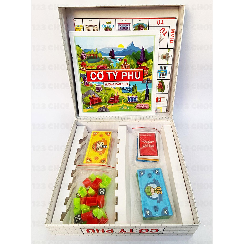 Đồ chơi Cờ Tỷ Phú bản Việt hóa 100%, board game trí tuệ dành cho trẻ em và người lớn, rèn tư duy làm giàu