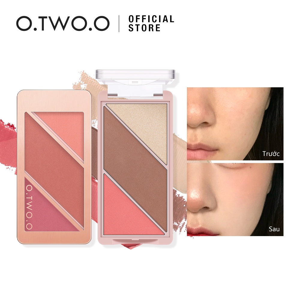 Phấn Má Hồng Bắt Sáng Tạo Khối O.TWO.O 3 Trong 1 60g Đa Năng 4 Màu Tùy Chọn