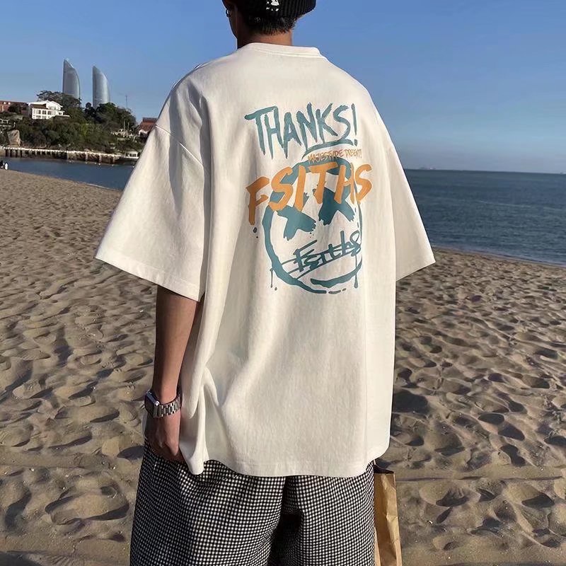 Áo Thun Tay Ngắn Dáng Rộng In Chữ Phong Cách Hip Hop Thời Trang Mùa Hè Cho Nam Và Nữ size M-8XL