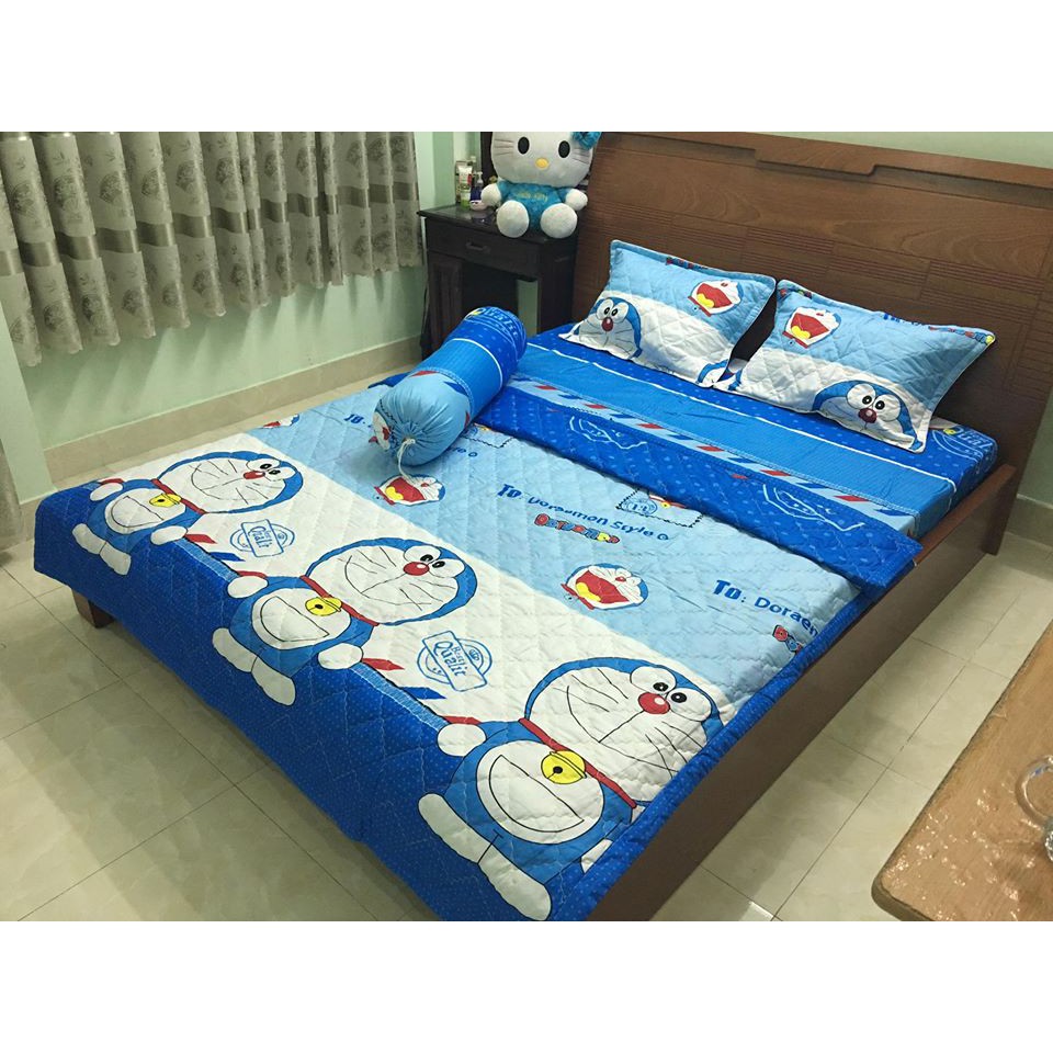 Xả Kho Bộ ga gối poly cotton (doremon lá thư)
