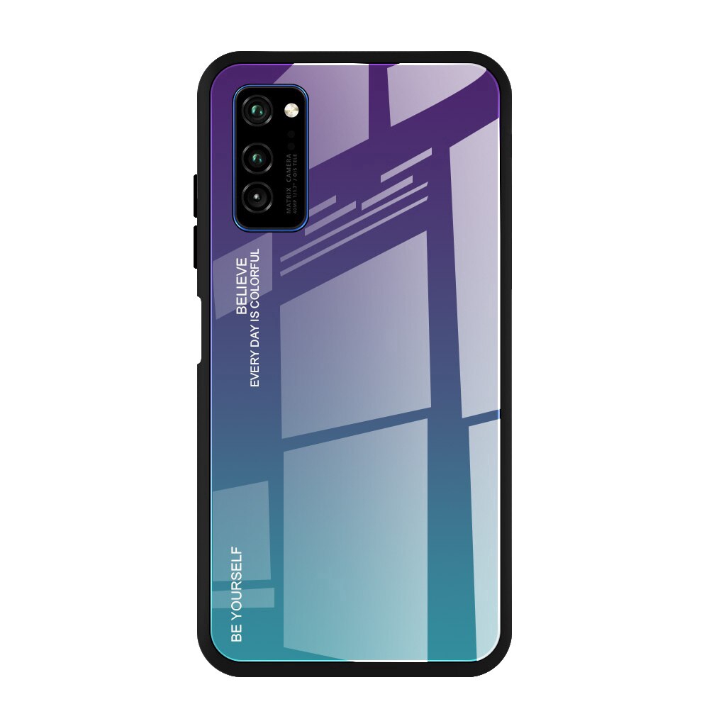 Samsung Galaxy A51 A71 Gradient Tempered Glass Case Silicone Frame Hard Glossy Glass Back Cover