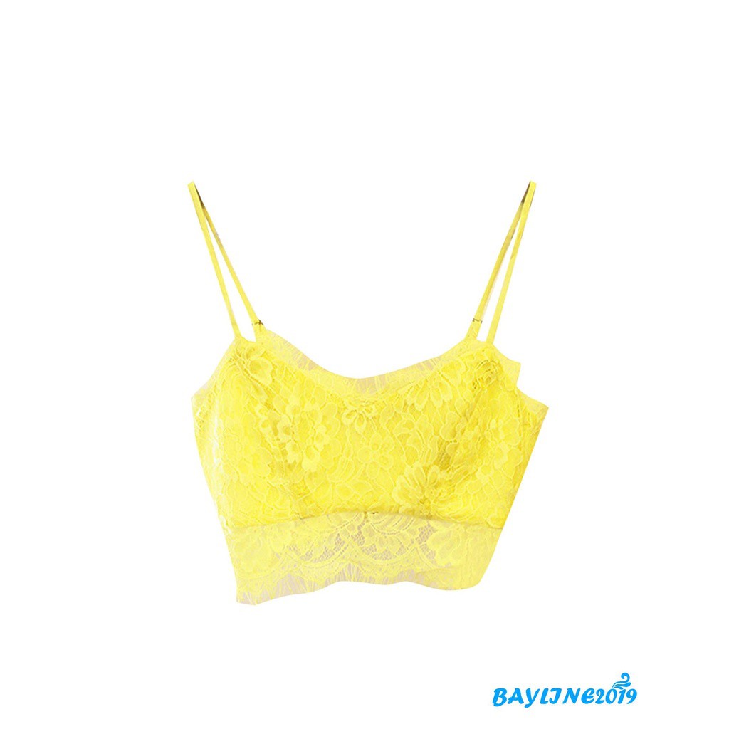 Áo Lót Ren Hai Dây Cổ Chữ V Lưng Khóa Kéo Màu Trơn Cho Nữ