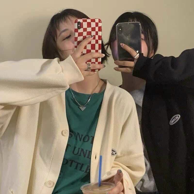 0Áo Cardigan nỉ Unisex form rộng - áo khoác nỉ bông dài tay cổ tròn năng động