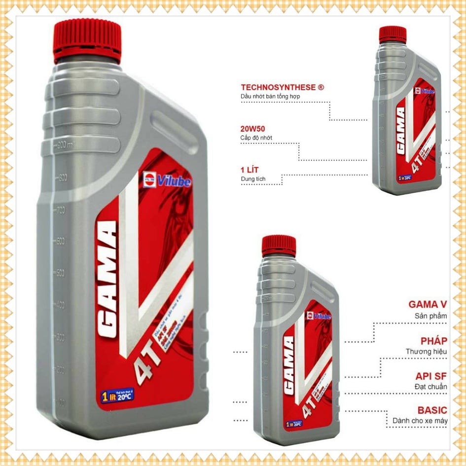 Dầu nhớt xe máy Gama Vilube - 20W50