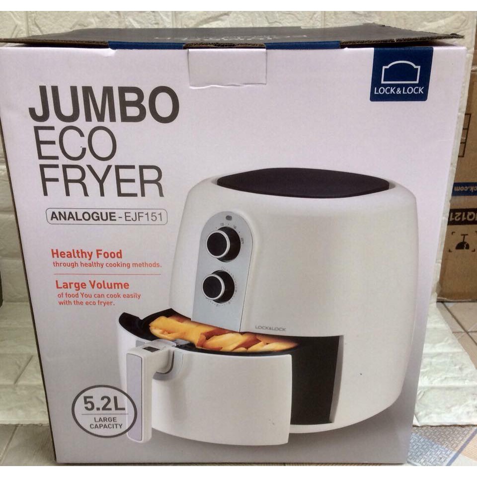 Nồi chiên không dầu Lock&amp;Lock 5,2 lít Jumbo Eco Fryer cỡ đại EJF151