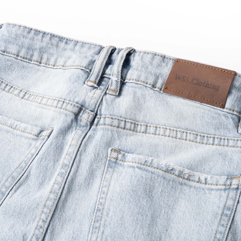 Quần Skinny Jeans rách gối nhập khẩu cao cấp | Distressed Blue Stone S22