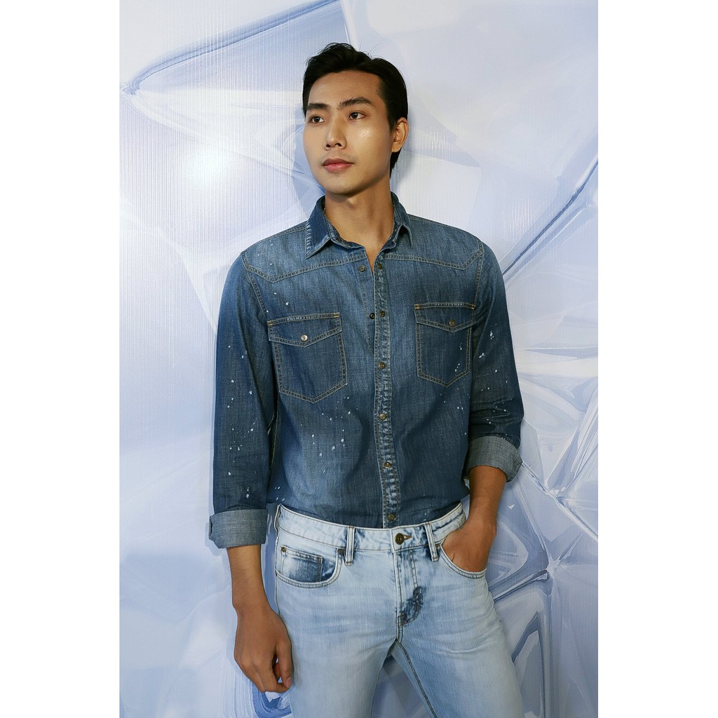 Áo Sơ Mi Denim Nam Dáng Rộng Vảy Sơn V-SIXTYFOUR - 220MD4034F2950