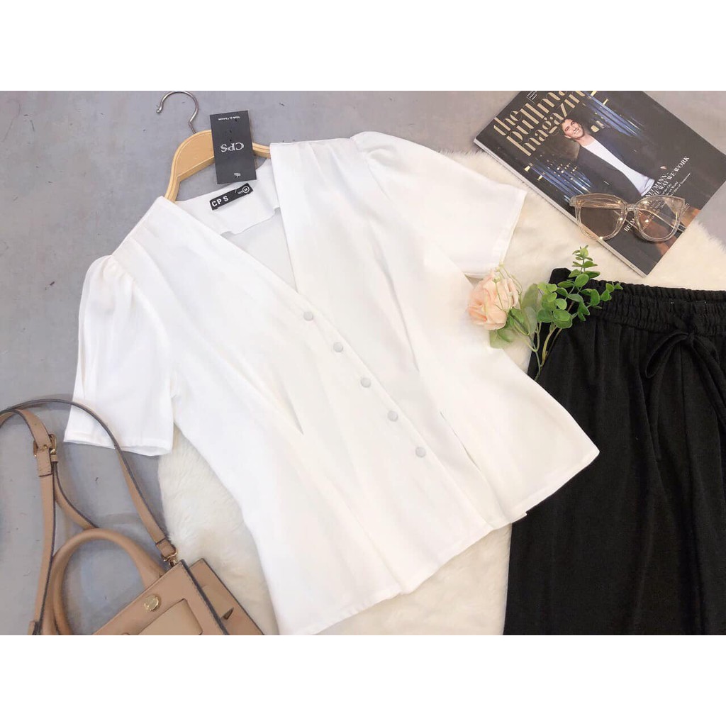 sơ mi trắng bershka