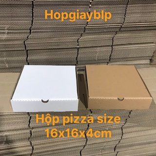 HỘP GIẤY CARTON ĐỰNG BÁNH PIZZA SIZE 16X16X4CM NHIỀU MÀU