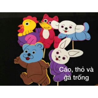 Rối que chuyện cáo thỏ gà trống