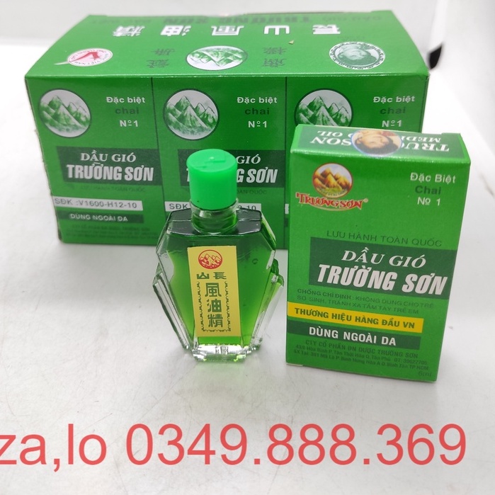 Dầu Gió Xanh Trường Sơn 6ml - Giảm các triệu chứng cảm ho, sổ mũi, nhức đầu, đau bụng, chóng mặt, nhức mỏi tay chân