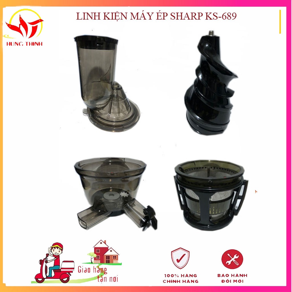 MÁY ÉP SHARP KS-689 KS 689 - LINH KIỆN Ống nhồi, cốc hai vòi, lưới lọc, trục xoắn Chính Hãng