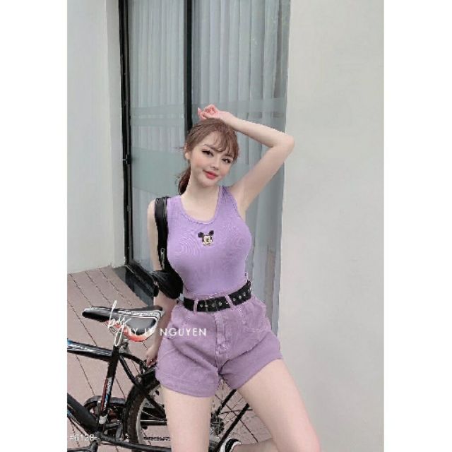 [Mã FAMARAL2 giảm 10K đơn 50K] áo ba lỗ nữ hình mickey tăm lạnh dáng mới sexy | WebRaoVat - webraovat.net.vn