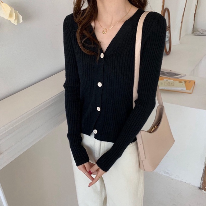 Áo cardigan len khoác dệt kim tay dài ulzzang kiểu Hàn Quốc dày dặn T2A9