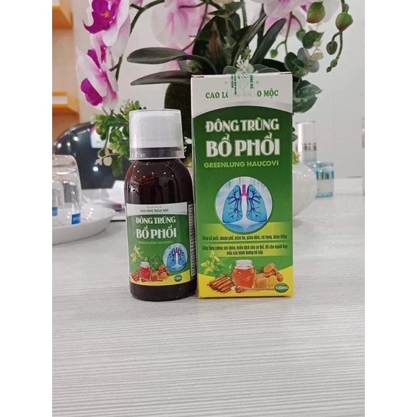 Siro thảo mộc Đông trùng bổ phổi bổ sung dinh dưỡng thành phần tự nhiên cho cơ thể Haucovi chai 100ml
