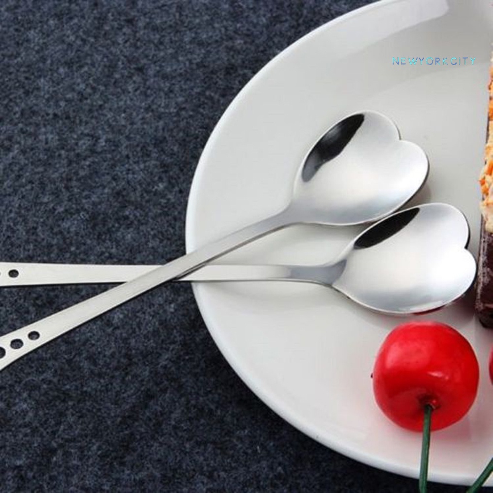 Muỗng Uống Trà/Cà Phê Bằng Thép Không Gỉ Hình Trái Tim Rỗng