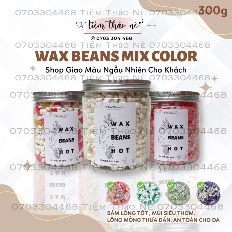 Hộp 300gr Sáp wax lông Hard Wax Beans mùi cực thơm siêu bám lông - Sáp loại 1 nhập khẩu cao cấp