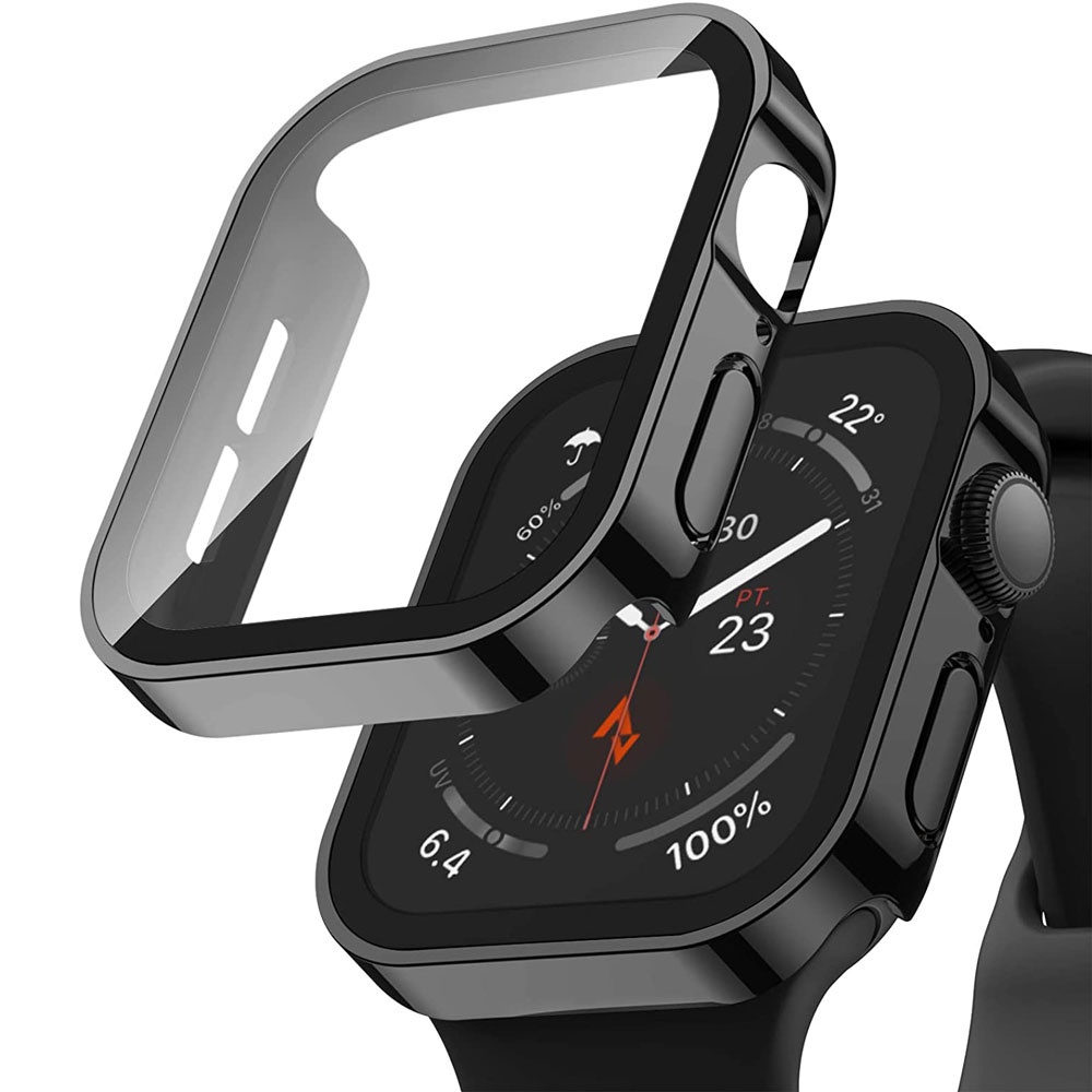 Ốp Bảo Vệ Màn Hình Đồng Hồ Thông Minh Apple Watch Series 7 6 SE 5 Kèm Kính Cường Lực Chống Thấm Nước 45Mm 41mm