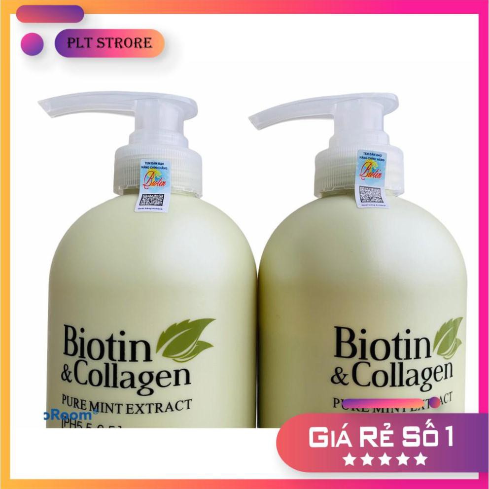 Cặp dầu gội xả Biotin Collagen ( 2x1000ml ) màu xanh lá ⚜️Hàng Authentic⚜️