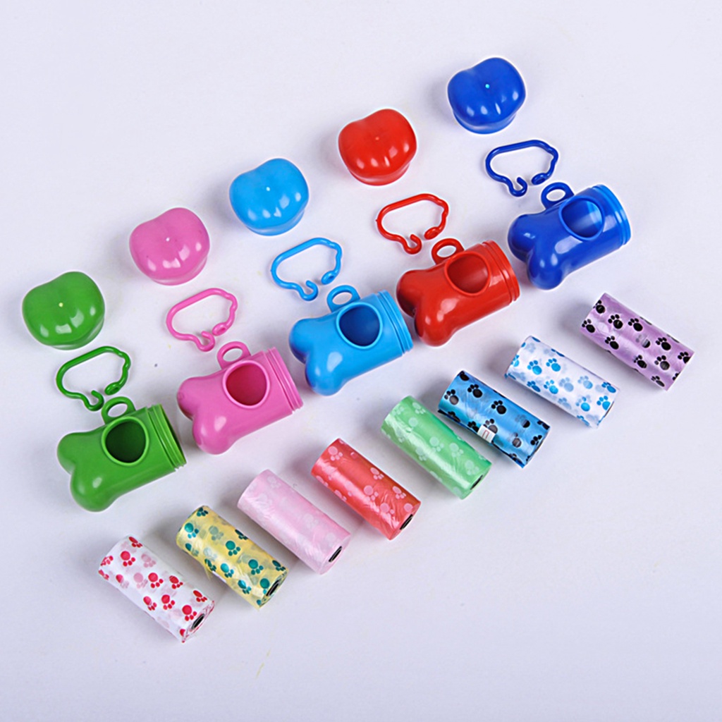 Hộp Đựng Túi Vệ Sinh Cho Chó Hình Khúc Xương Siêu Nhẹ Kèm Kẹp Nhựa Tiện Dụng