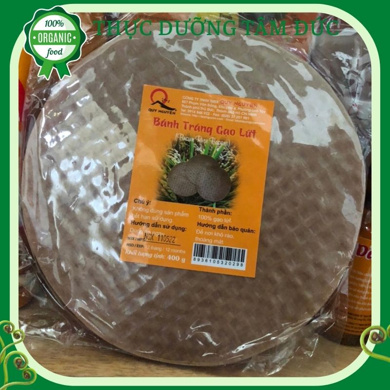 Bánh tráng gạo lứt Quy Nguyên xấp 400g