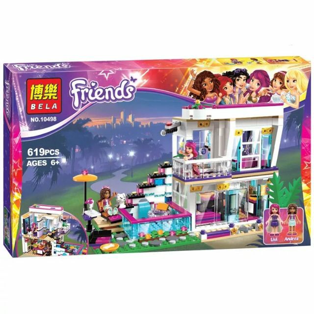 Đồ chơi xếp hình lắp ráp lego friend nhà biệt thự -bela 10498 friends(619 chi tiết)