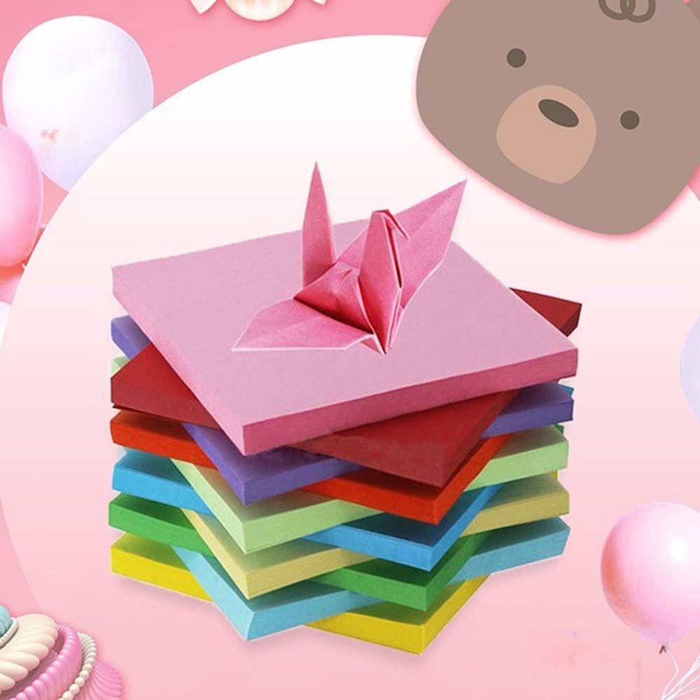 CLEOES Set 100 Giấy Màu Sắc Origami Hai Mặt Trang Trí Phông Nền Giáo Dục Cho Bé DIY