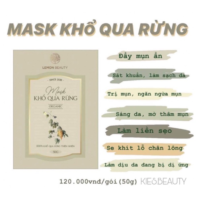 [Chính Hãng] COMBO 2 Hộp Mặt Nạ Lemon Mask handmade - Mặt Nạ Khổ Qua Rừng & Mặt Nạ Tảo Biển - Hộp 50 Gram