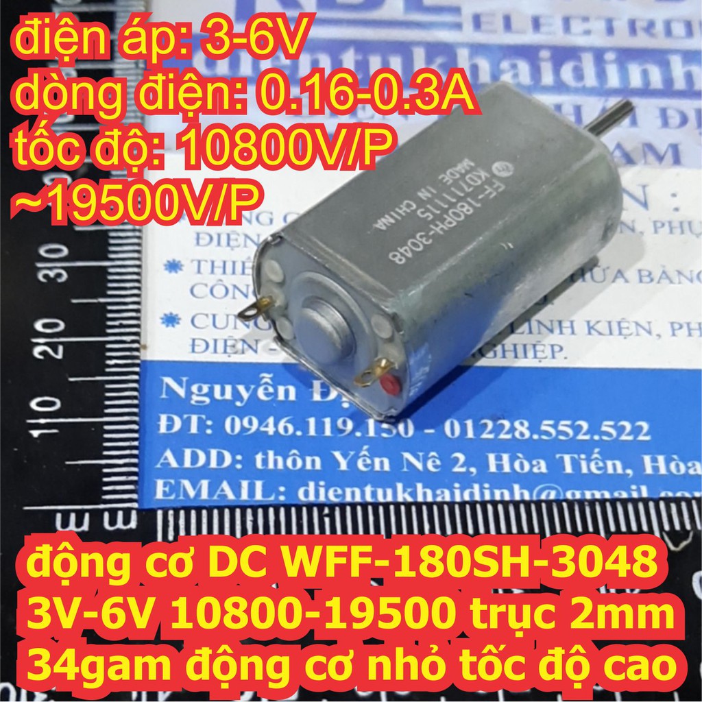 2 cái động cơ DC WFF-180PH-3048 3V-6V 10800-19500 trục 2mm 34gam động cơ nhỏ tốc độ cao kde6741