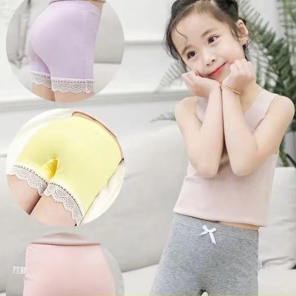 Quần Lót Cotton Viền Ren Cho Bé Gái