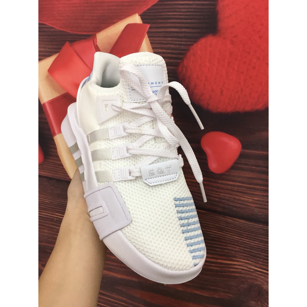 ⚡ [Freeship] Giày Thể Thao Eqt Trắng Gót Xanh 2018 - Hàng Có Sẵn + Fullbox - Xước Store