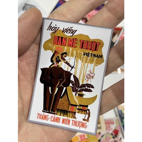 Bộ 46 Sticker vintage hình dán trang trí RETRO VIỆT NAM XƯA, SÀI GÒN XƯA