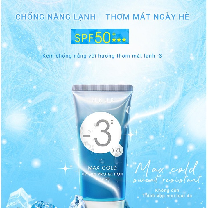 Kem chống nắng MKUP hương hoa cỏ mát lạnh -3 -50ml