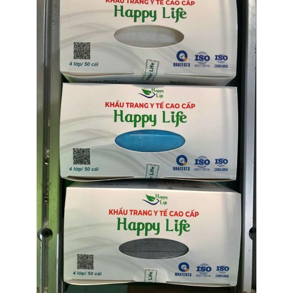 Khẩu trang y tế cao cấp Happy Life (màu trắng)