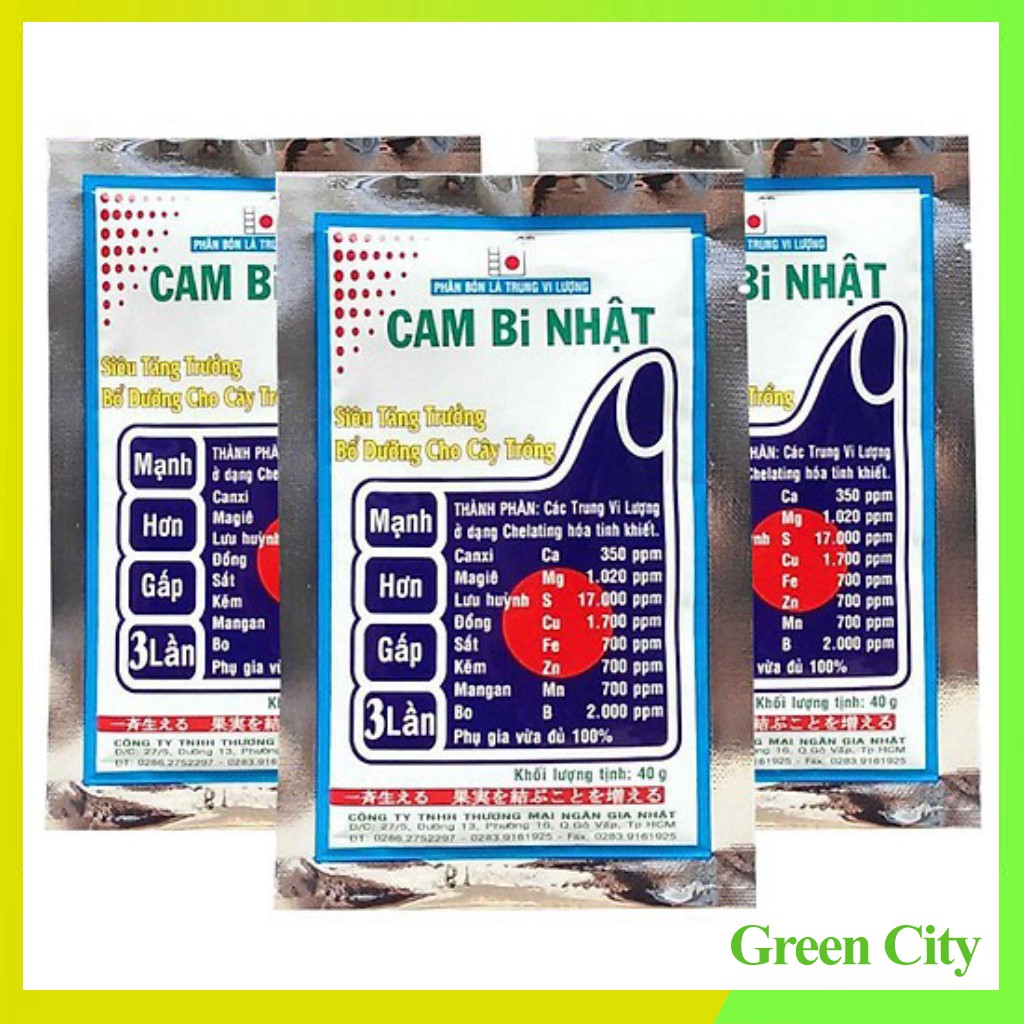 (combo 2 gói) Phân bón vi lượng tổng hợp CamBi Nhật 308 gói 40gam - Green City