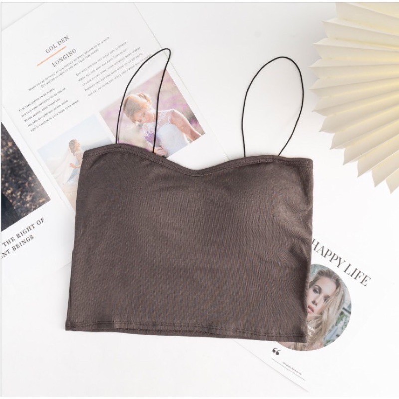 Áo 2 dây mảnh cotton dáng lửng, bra ống quây ngực, thời trang | BigBuy360 - bigbuy360.vn