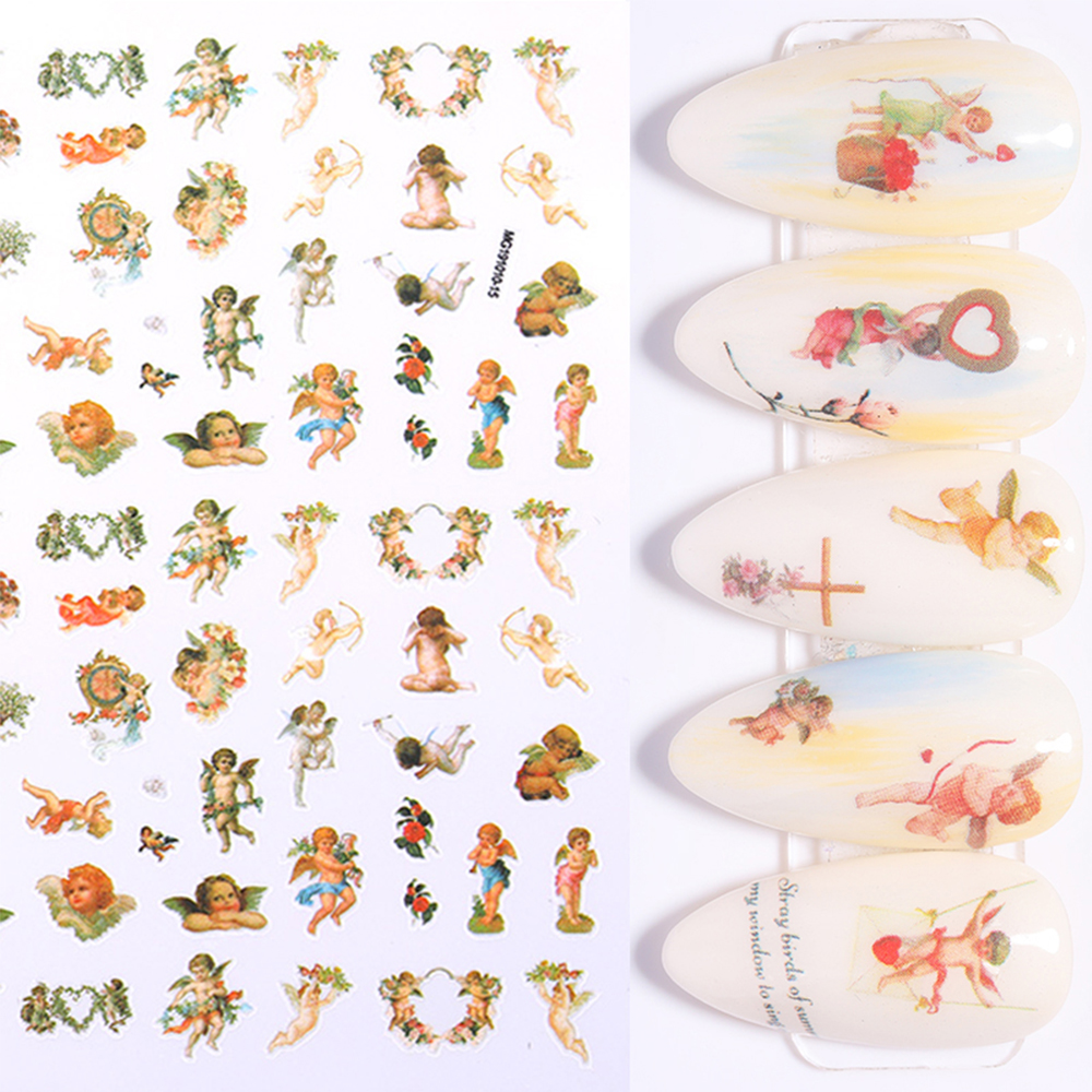 [Hàng mới về] Miếng Dán Trang Trí Móng Tay 3D Phong Cách Cổ Điển