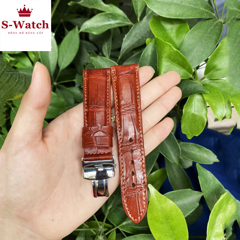 Dây đồng hồ DA CÁ SẤU khóa bướm dành cho mọi loại đồng hồ - Đủ Size, Đủ Màu Sang Trọng Kèm Phiếu Bảo Hành