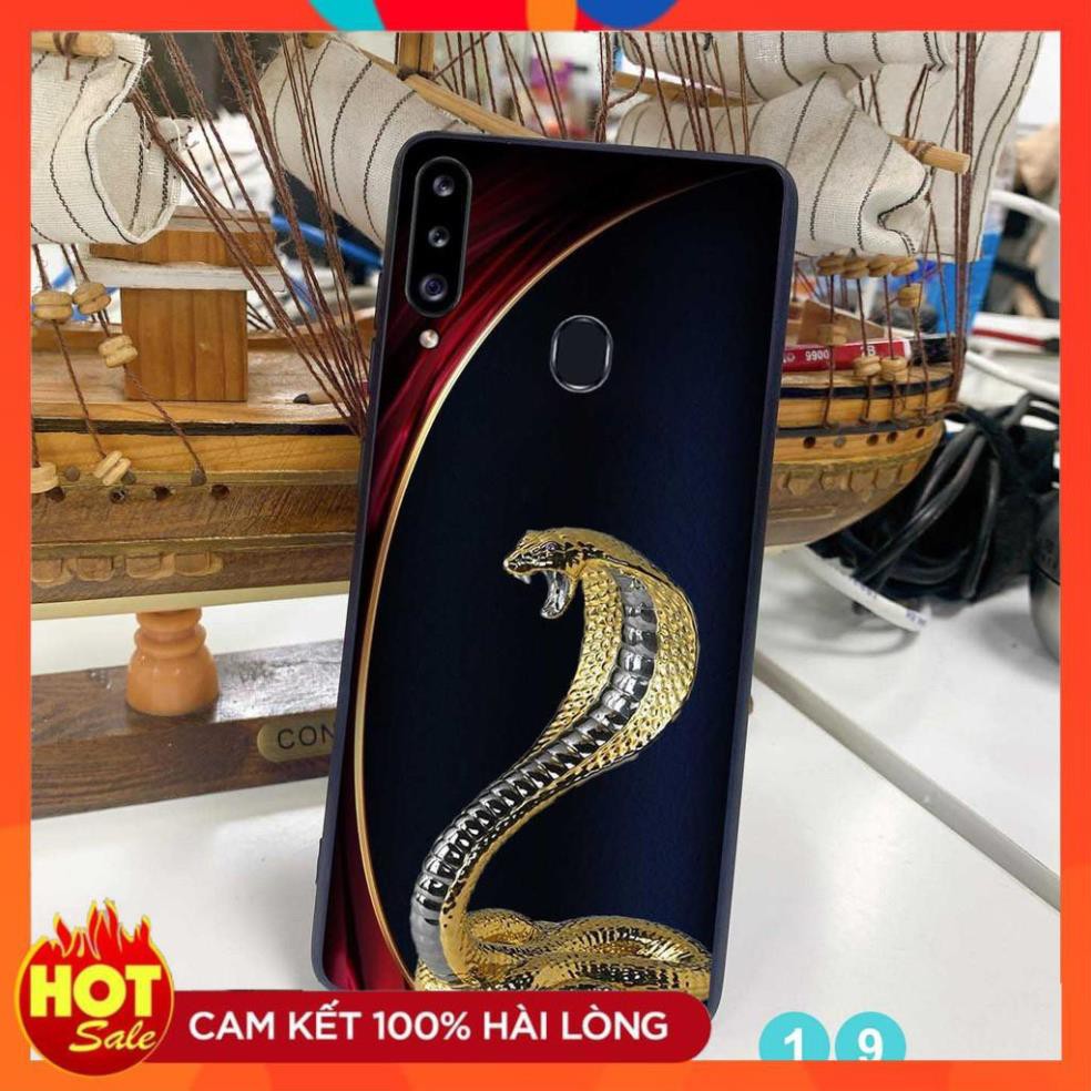 Ốp lưng in kính cường lực 3D đẹp, sắc nét họa tiết hình rồng vàng quyền lực cho điện thoại samsung A10s - samsung A20s