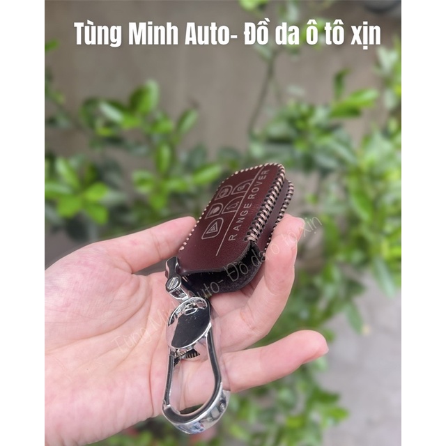Bao da móc khoá cho dòng xe  Ranger Rover, bọc chìa khoá xe hơi handmade cao cấp, Khắc tên và SĐT chủ xe