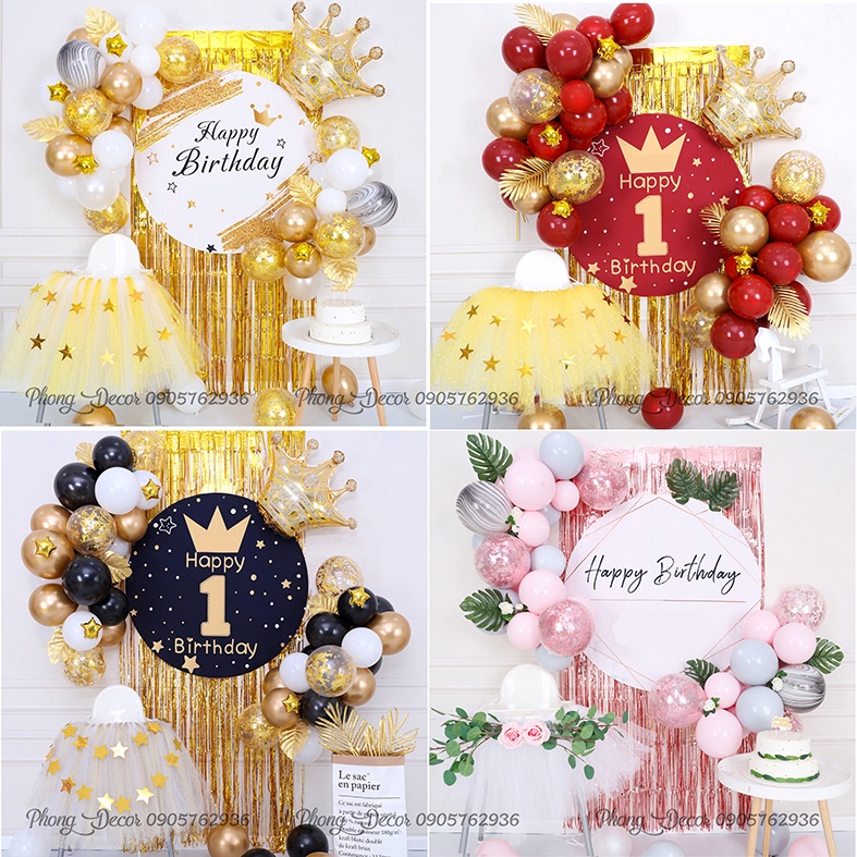 Set bóng sinh nhật kèm baner