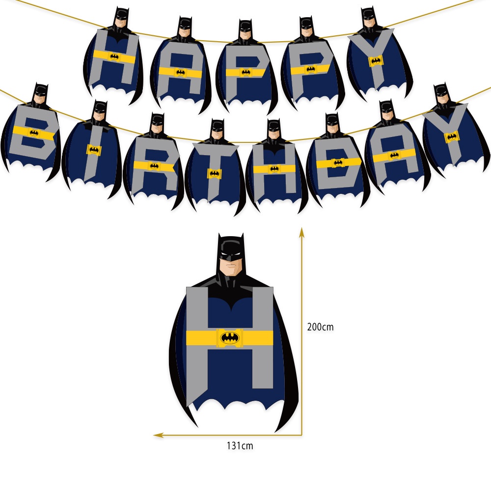 Set 48 Phụ Kiện Trang Trí Bánh Kem Hình Batman/Siêu Nhân/Siêu Anh Hùng/Thời Trang