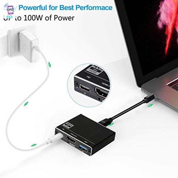 MG 3 In 1 Type C Hub USB C to HDMI 4K 100W USB-C PD for MacBook Pro Laptops Phones @vn