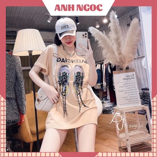 Áo thun nữ tay ngắn hình đôi giày, áo phông unisex tay lỡ ba màu đen, trắng,be